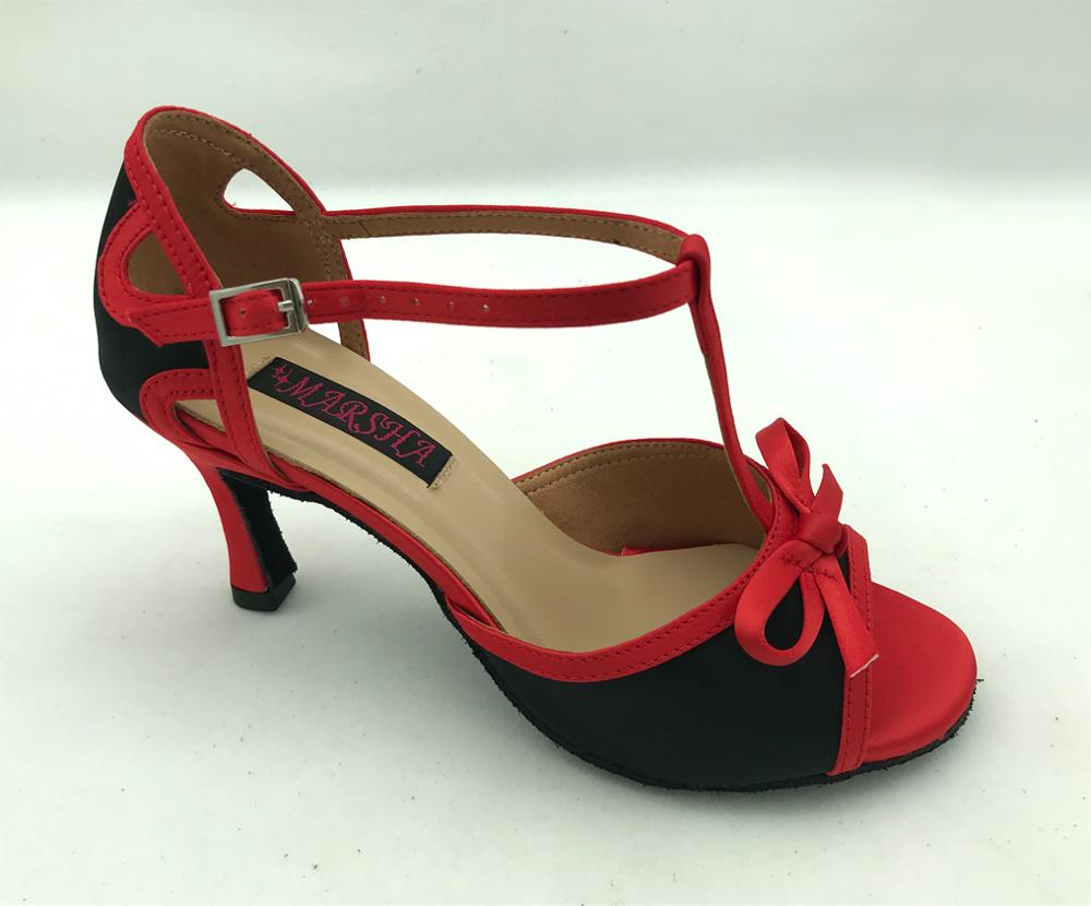 womens ballroom salsa latin dance shoes with bowtie wedding & party shoes 6269BR
