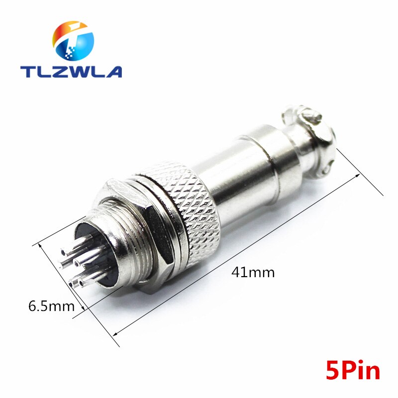 1set GX12 2/3/4/5/6/7 Pin Male + Female 12mm L88-93 Circular Aviation Socket Plug Wire Panel Connector with Plastic Cap Lid: GX12 5Pin