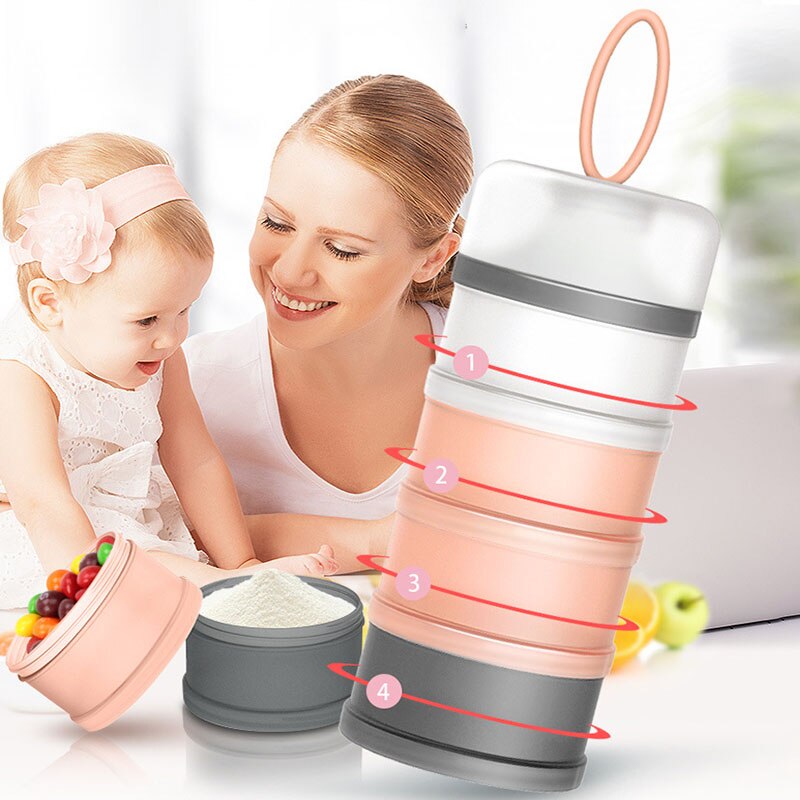 4 Lagen Baby Melkpoeder Doos 50G Hoge Capaciteit Babyvoeding Opbergdoos Draagbare Pp Melk Container Dispenser baby Zuigfles