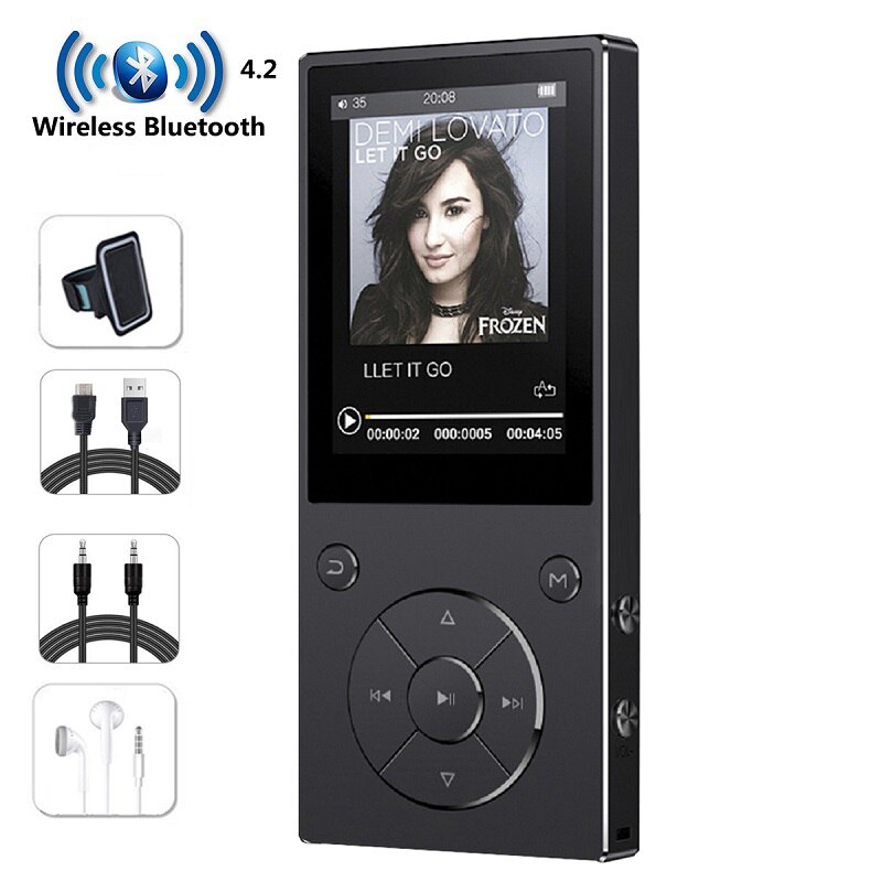 Bluetooth4.2 MP3 Player Speaker 2.4Inch Screen metal hifi music player with fm radio eBook hifi walkman support usbmini SD: C11-Full Set-Black / 32GB