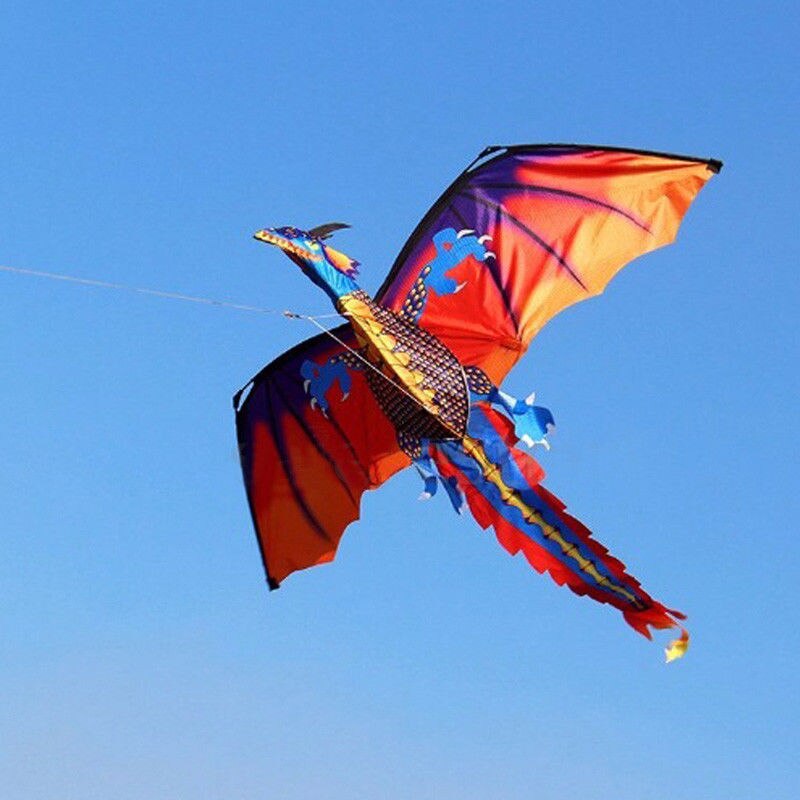 3D Draak 100M Kite Enkele Lijn Met Staart Vliegers Outdoor Fun Speelgoed Kite Familie Outdoor Sport Speelgoed Kinderen Kids