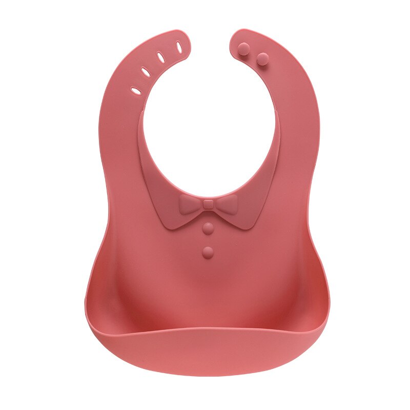 Baby Jongens Meisjes Siliconen Waterdichte Slabbetjes Flexibele Soft Infant Bandana Speeksel Handdoek Effen Kleur Verstelbare Voeden Burp Doeken: Coral Red