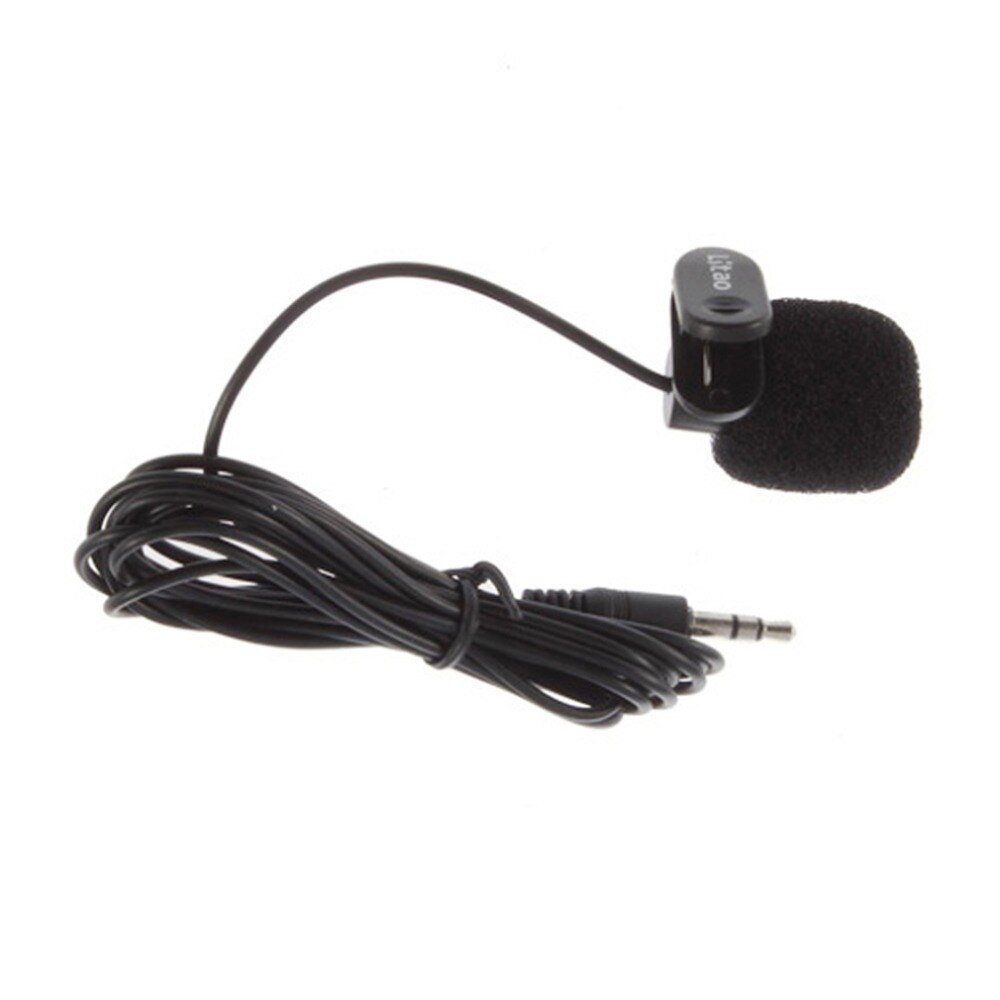 Clip on Microphone Hands Free Clip on 3.5mm Mini Studio Speech Microphone For Computer PC Laptop