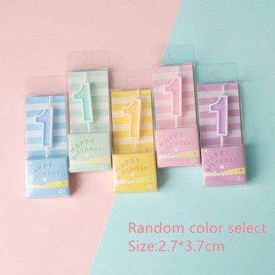 Wedding Multiple Colour Numbers 0-9 Birthday Candles Cake Topper Insert Birthday Party Dessert Table Candle Ornaments: 1