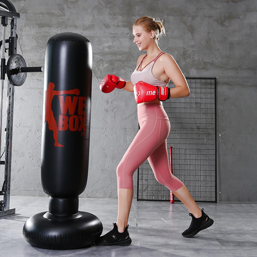 1.5/1.6m Inflatable Boxing Bag Training Exercise Punching Training Pressure Relief Bounce Back Sandbag Fitness Equipment