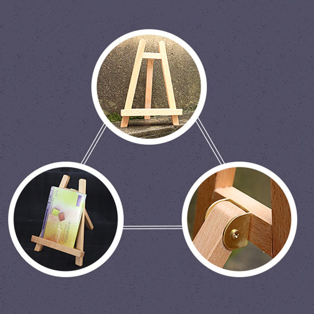 27.5cm Mini Wood Display Easel Tabletop Easel Artist A-Frame Easel Photo Painting Portable Tripod Holder Stand