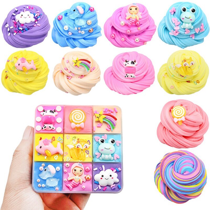 9 Kleuren Hand Gum Playdough Pluizige Slime Floam Lizun Licht Clay Modeling Polymeer Klei Zand Plasticine Rubber Modder Speelgoed 5 stijl 1X