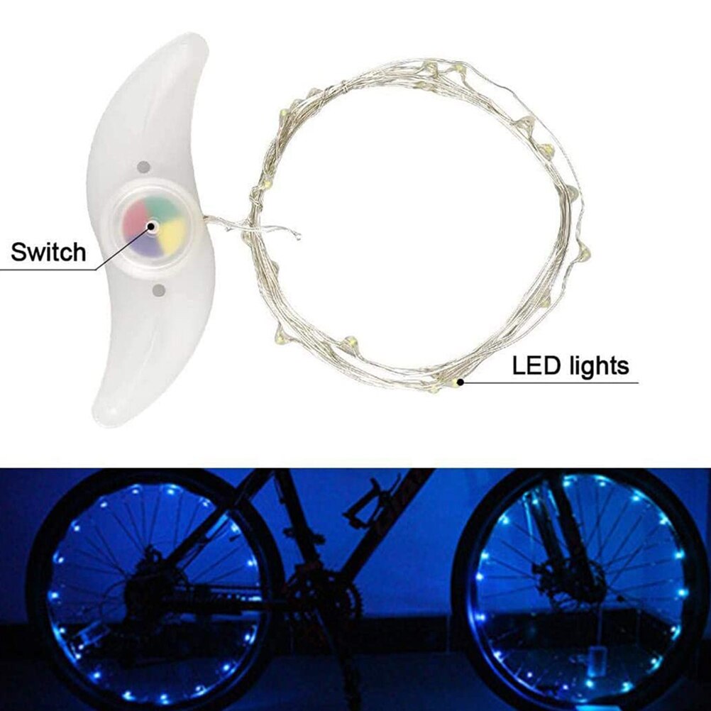 Fietsverlichting Fiets Wiel Decoratieve Strip Verlichting Waterdichte Heldere Led Fiets Licht Strip Veiligheid Waarschuwingslichten Fietsverlichting: Bule