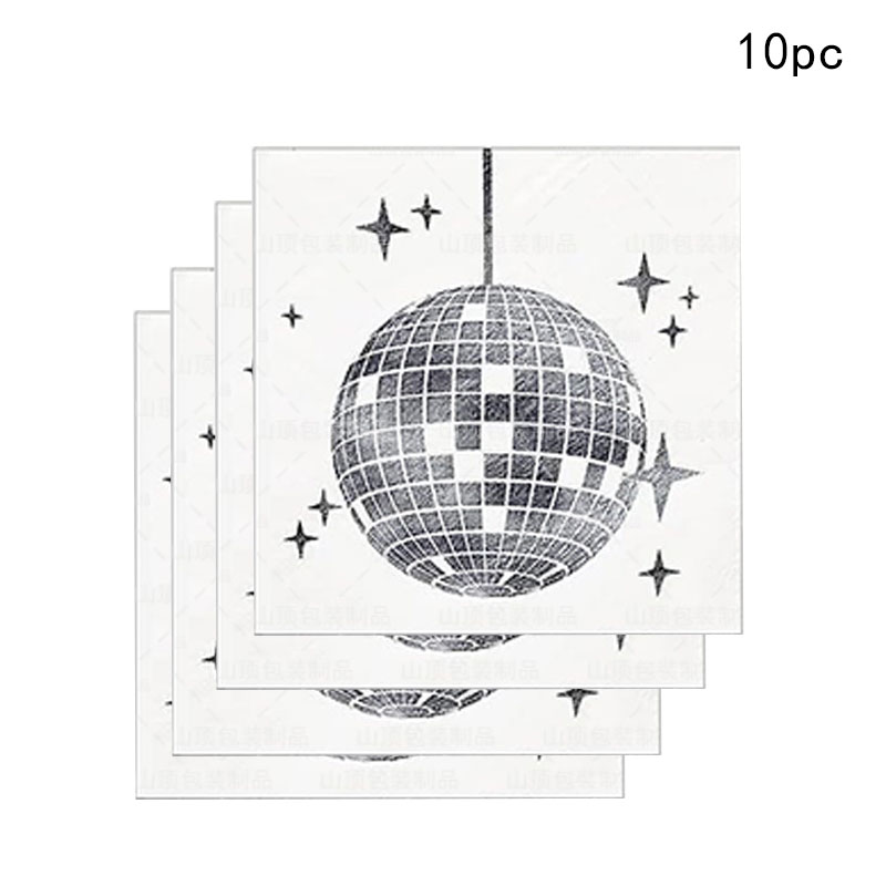 10Guests Disco Silver Ball Disposable Tableware Silver Plates Disco Black Napkin Adult Disco Theme Happy Birthday Party Decor: MINT GREEN
