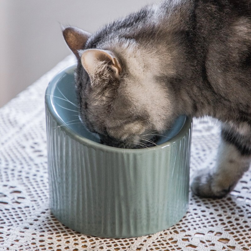 Plato de cerámica antideslizante para gatos y perros, cuenco de agua y comida para cachorros, comederos de animales, producto para mascotas, accesorios # P023