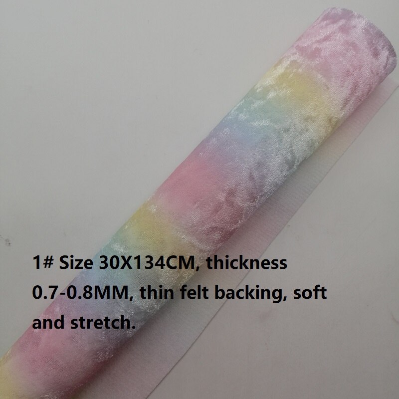Pastel Kleuren Regenboog Stof Verpletterd Fluwelen Stof Lakens Voor Strikken Tassen Accessoires Craft Diyleosyntheticodiy R504C: 1-30X134CM
