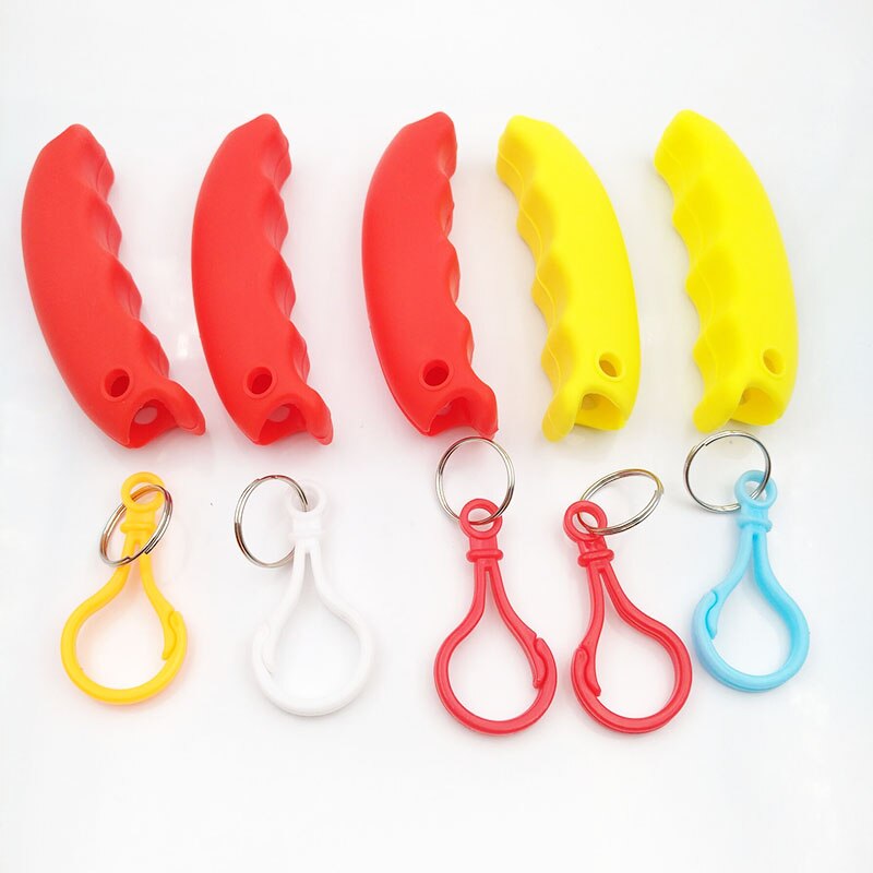 1pc Silicone Bag Carrying Handle Bag holder Handbag Basket Shopping Bag Grip Hand Tool Kitchen with Plastic buckle