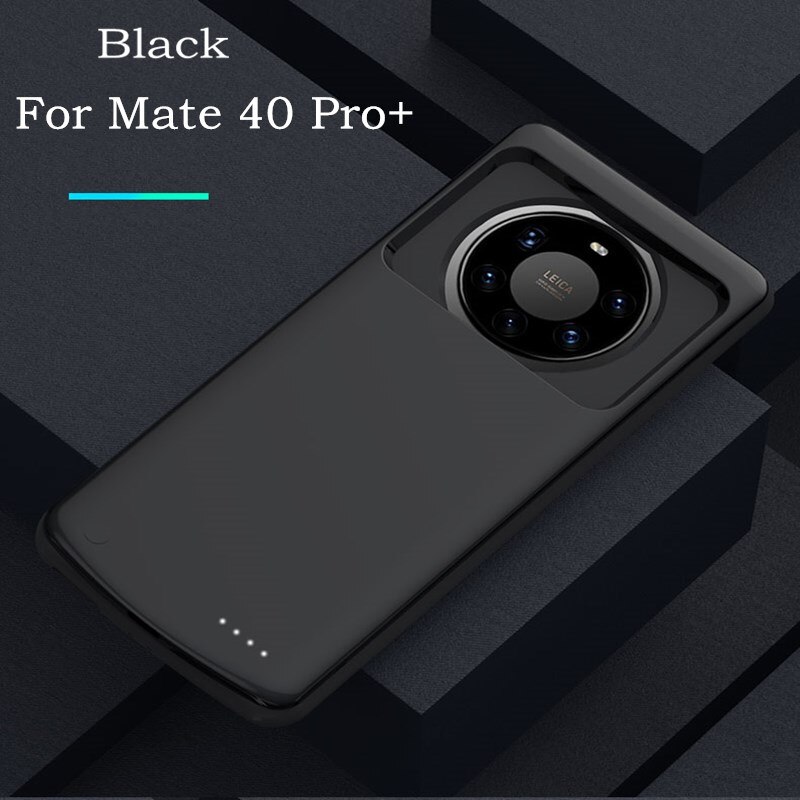 Acculader Gevallen Voor Huawei Mate 40 Pro + Batterij Case 6800Mah Backup Power Bank Cover Voor Huawei Mate 40 Pro Opladen Case: Black