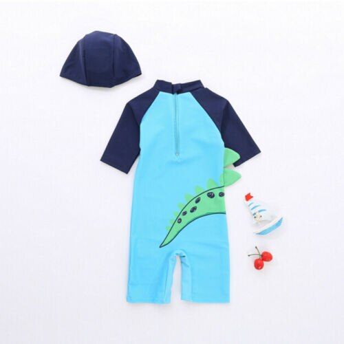 2 PCS Baby Kinder Jungen Sonnenschutz Bademode X Dinosaurier Strand Quick Dry Bademode Rash Guard Kostüm Badeanzüge UK