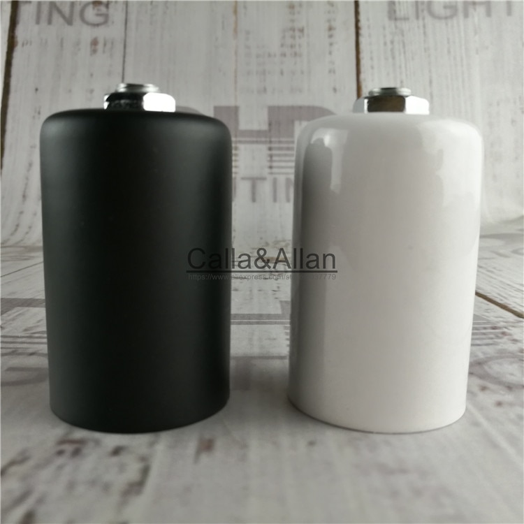 (2 stks/partij) iron sockets E27 lamp fitting wit en zwart kleuren Edison iron cover met plastic lamp houders