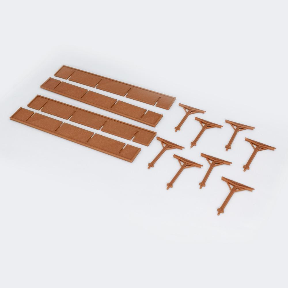 Outland Models Train Station Passenger Platform with Accessories (Full-Covered) 1:220 Z Scale Railway Scenery