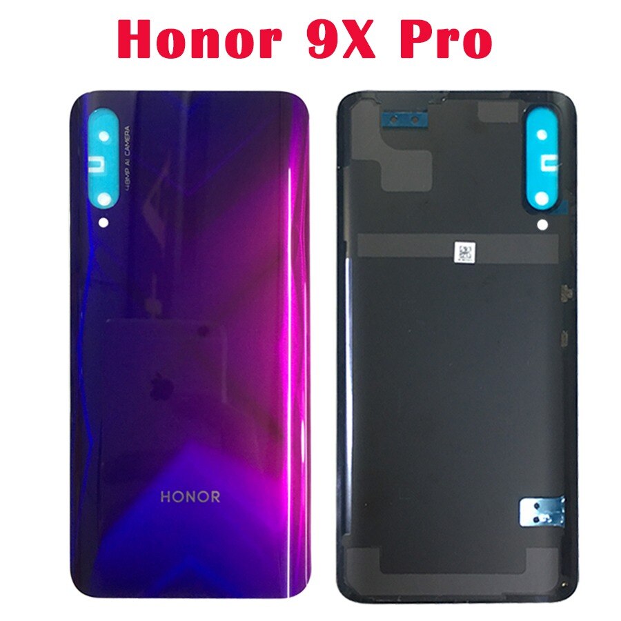 NEUE Für Huawei honor 9x Zurück Batterie Abdeckung Tür Hinten Glas Gehäuse Fall Für Huawei honor 9X Pro Batterie Abdeckung mit kamera objektiv