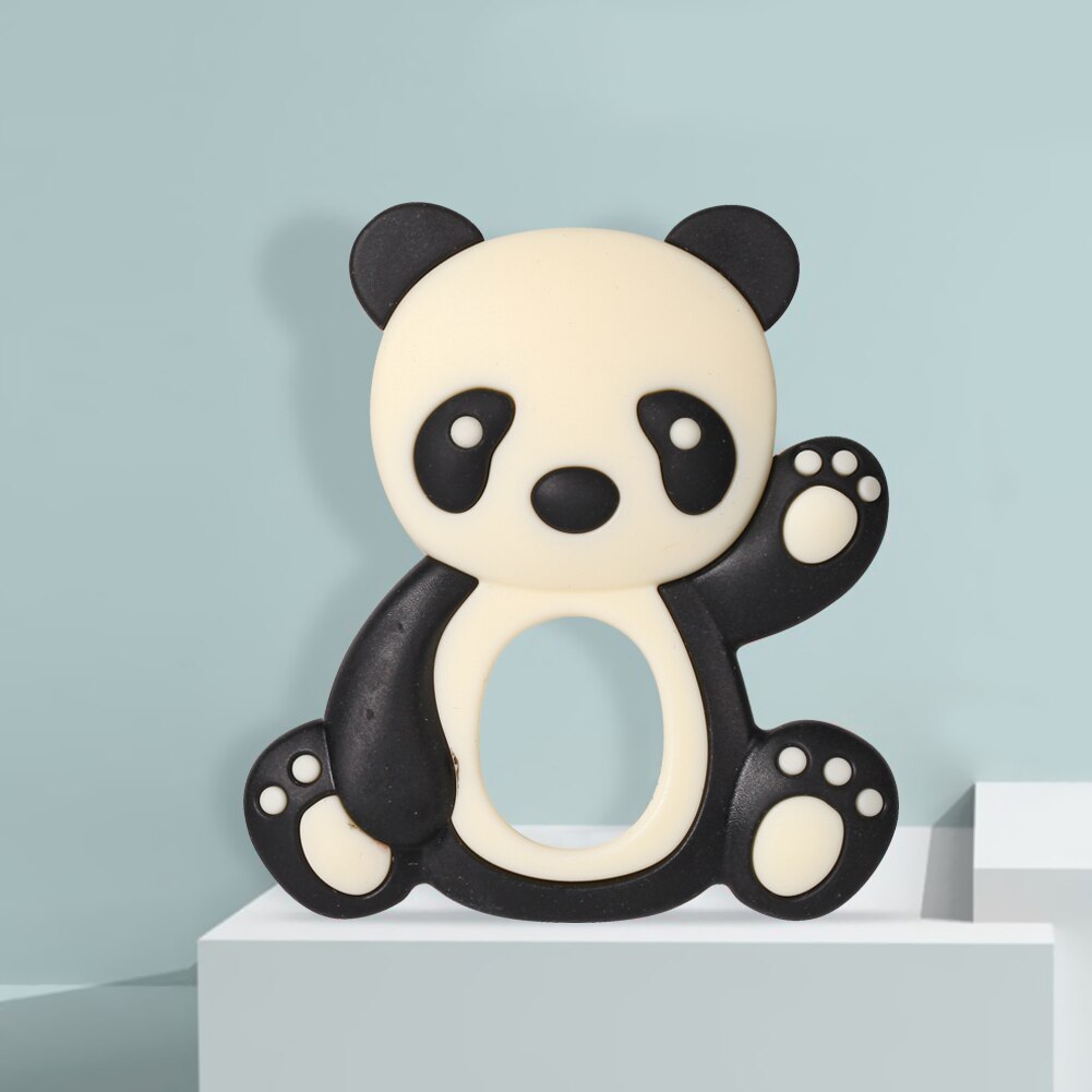 Del bambino Teether silicone Del panda Del Fumetto BPA libero infantile Dentizione Pendente Accessori Giocattoli Del bambino Del silicone Massaggiagengive