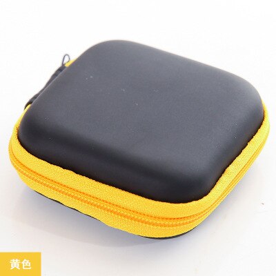 Portable Travel Electronic SD Card USB Cable Earphone Phone Charger Accessories Bags for Phone Data Organizer Bag Case: square Yellow