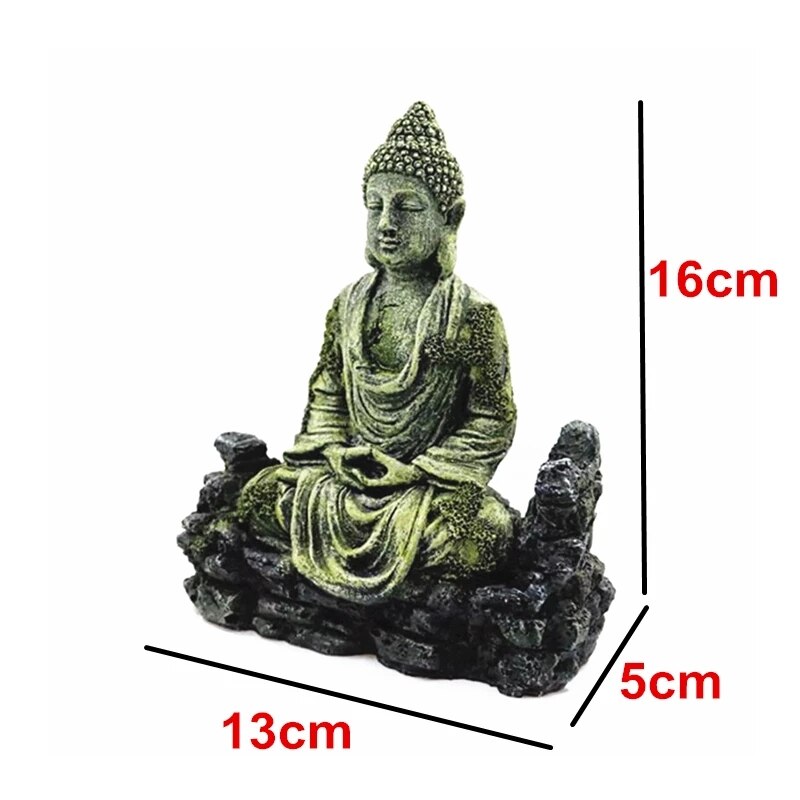 Harpiks buddha statue akvarium dekorasjon hjem hage akvarium ornament sittende buddha dekor stein stein reptil forsyning