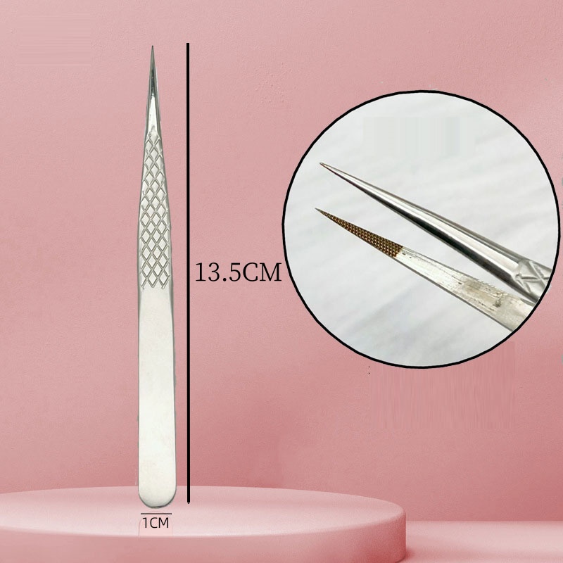 Pinzas para pestañas postizas con punta de fibra nanométrica para extensión de pestañas, Mega volumen, punta cerrada perfecta, aislamiento de bota, herramientas de maquillaje para artistas: Verde