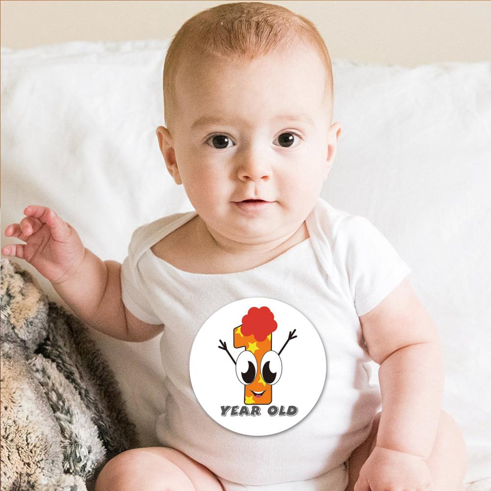 First Year Monthly Milestone Photo Sharing Baby Belly Stickers, 1-12 Months 24BE