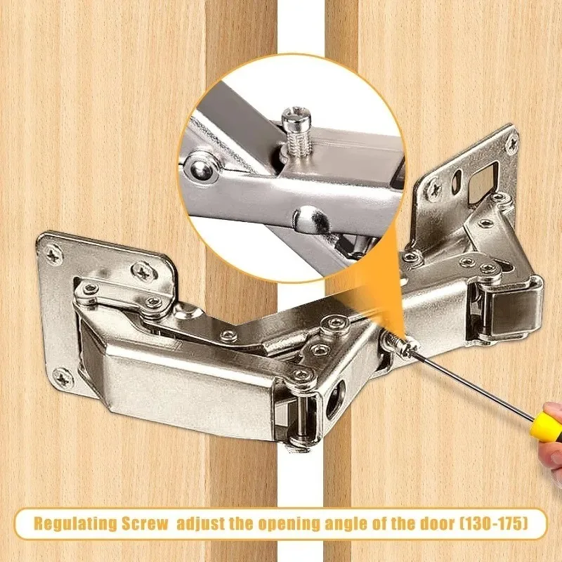 Skaphengsler 130-170 graders justerbar metallhengsel garderobe skapdør skjult hydraulisk myklukkende hengsel maskinvareverktøy
