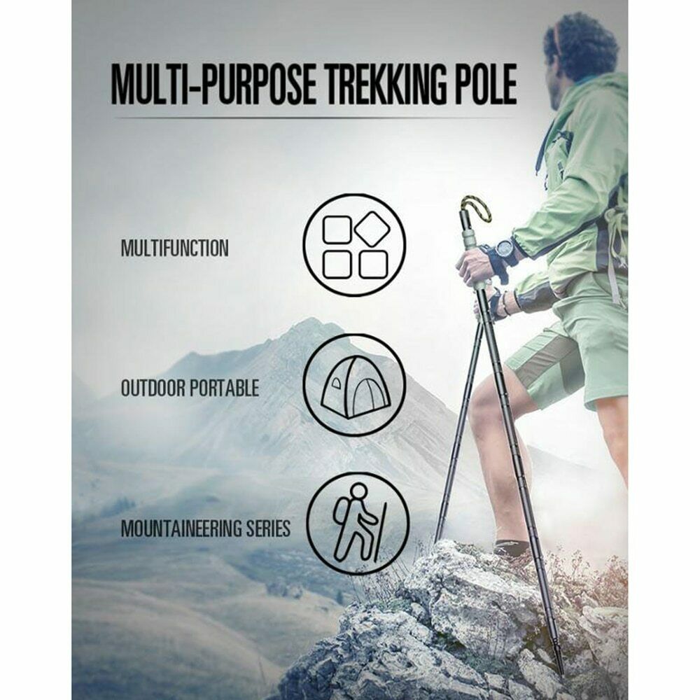Multifunction Outdoor Trekking Pole Nordic Walking Stick Ultralight Sports Camping Mountaineering Hiking Fishing Skiing tools