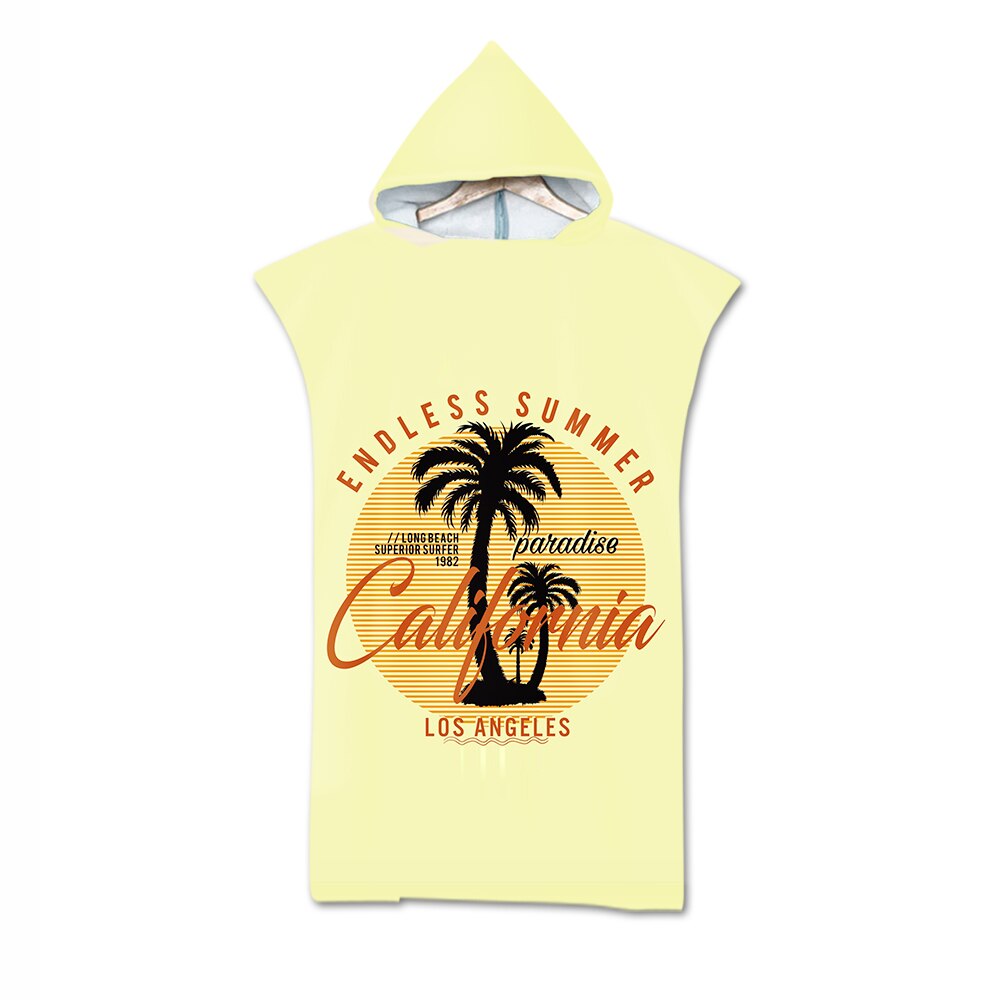 Adult Surfing Suit Change Robes Beach Poncho Towel Microfiber Quick Drying Printed Hooded Towels Absorbent Bath Towels