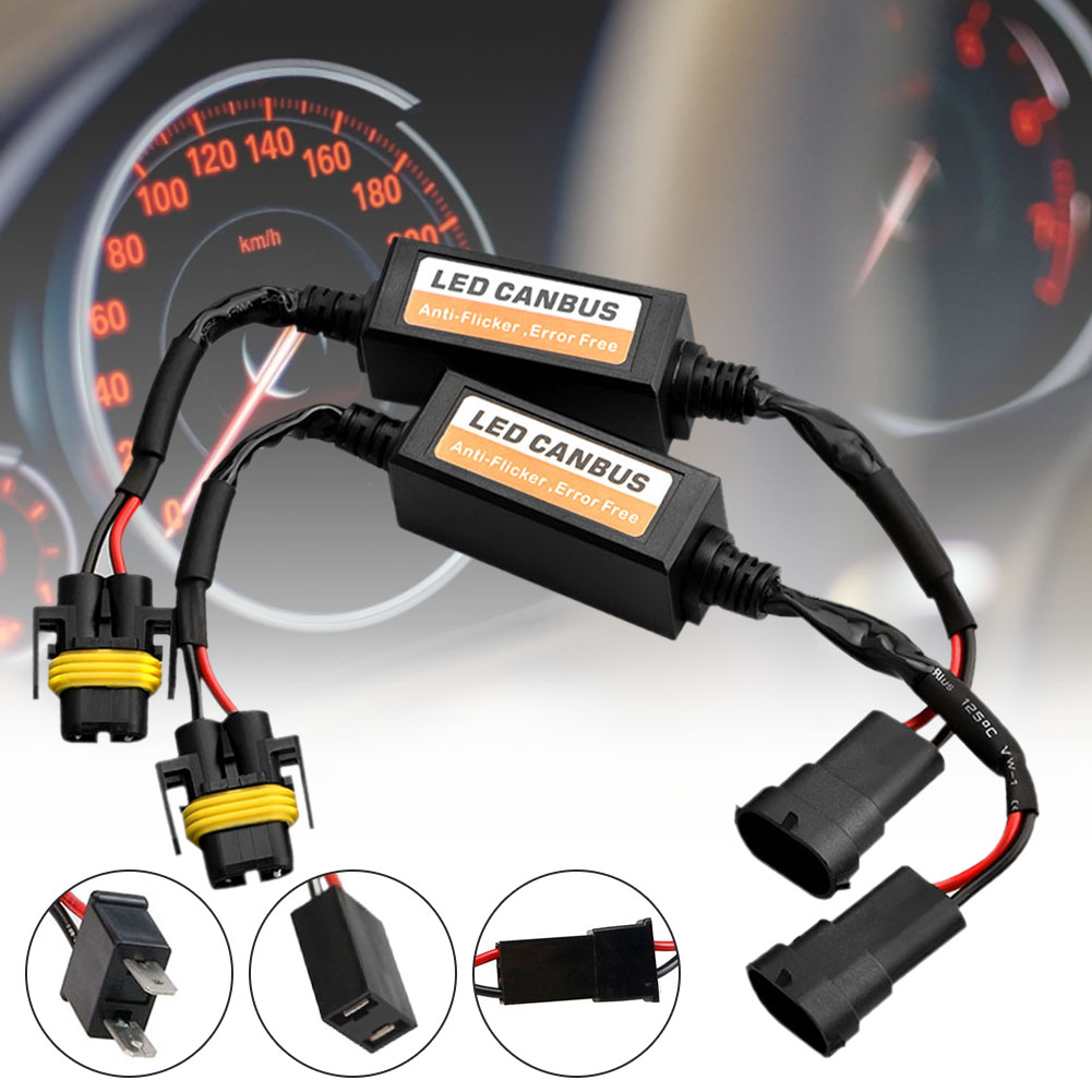 Product 2Pcs H7 Led Koplamp Decoder Adapter Canbus Anti-Flicker Harnas Bollen Weerstand Decoder Waarschuwing Fout canceller