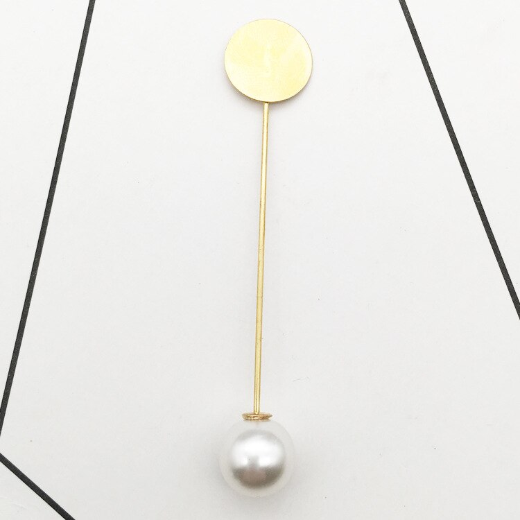 10 st diy boutonnieres kavaj brosch stift pärla kavaj klänning smycken gör tillbehör plagg stift bas tom bricka broscher  d147: Guld med pärla