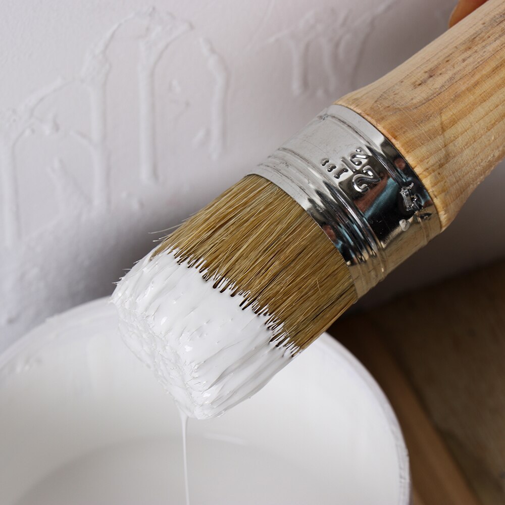1pc kridt maling voksbørste til maling eller voksning af møbler stencils folkekunst boligindretning træ store børster med naturlige børster