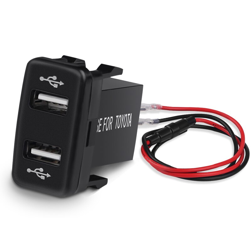 5V 4.2A Fast Car Charging Charger 2.1A Dual Port USB Charger with Fuse Wire 12-24V Power Outlet For Toyota Corolla Prado Reiz
