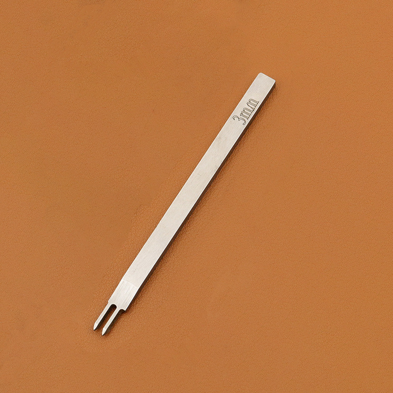Cincel de Metal y cuero de 1/2/4/6 puntas, herramienta de costura, punzón de diamante, artesanía de cuero y hierro, completamente pulido, 3/4mm: 3mm spacing-2 prong