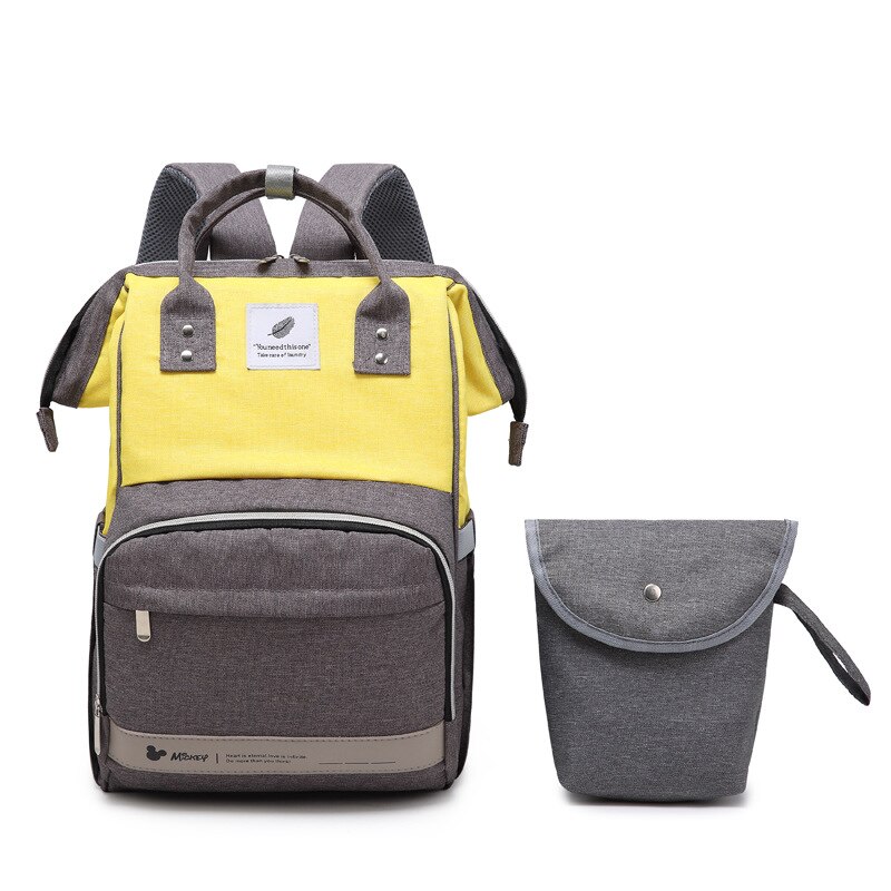 Windel Tasche Neue Stil Masse Schultern Schwangere Frauen Rucksack out Licht Mama Tasche MOTHER'S Tasche: Greyish Yellow