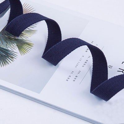 2 Meter 25 Mm Canvas Lint Riem Zak Katoen Singels Polyester/Katoen Singels Knapzak Strapping Naaien Zak Riem accessoires: Navy Blue