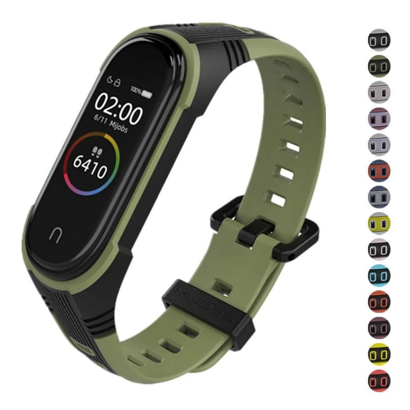 Xiaomi Mi Band 5 4 3 Strap Replacement Wristband Bracelet Silicone Dual Color Watch Band Xiaomi Mi Band Wristband