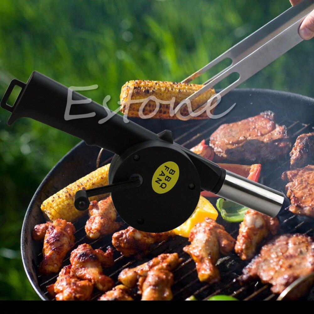 Handmatig Outdoor Barbecue Ventilator Air Blower Bbq Gereedschap Barbacoa Grill Accessoires Plastic &amp; Rvs C42