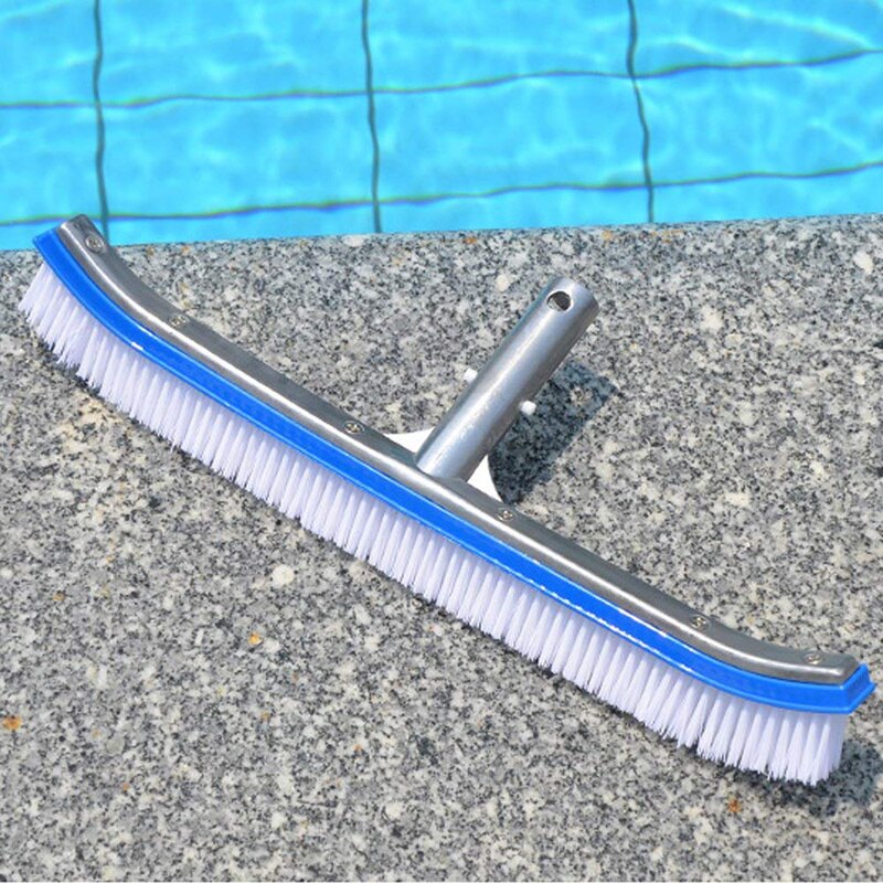 18in Duurzaam Outdoor Zwembad Muur Borstel Schoonmaak Tool Aluminium Handvat Voor Vijver Spa Spring Zwembaden Algen Remover Scrubber