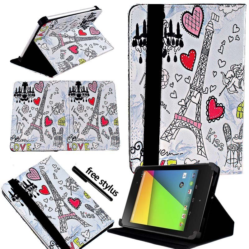KK & LL Für Google Nexus 7 (1st 2th, Gen Gen ) -leder Tablet Ständer Folio Abdeckung Fall + Freies stylus