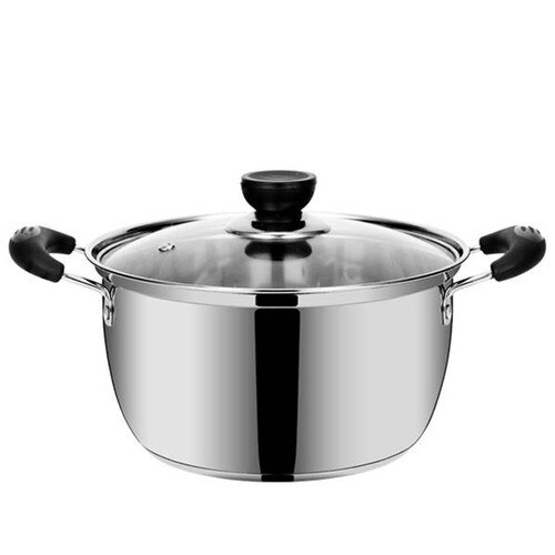 Dobbeltbunds suppe pot komfur rustfrit stål pot ikke magnetisk madlavning multifunktionel komfur non stick pot  cy51113: 20cm