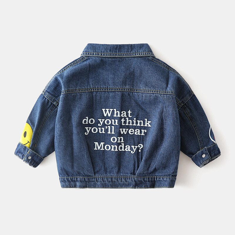 Veste denim d'automne pour enfants | Vêtements pour enfants, , version coréenne du visage épaule sourire garçon
