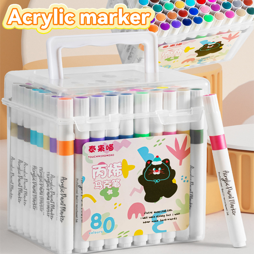 24/36/48/60/80 Farben Acryl Marker Waschbar Kunst Farbe Graffiti Farbe Stift für Kinder Keramik Glas Holz Leinwand Karte Diy Liefert