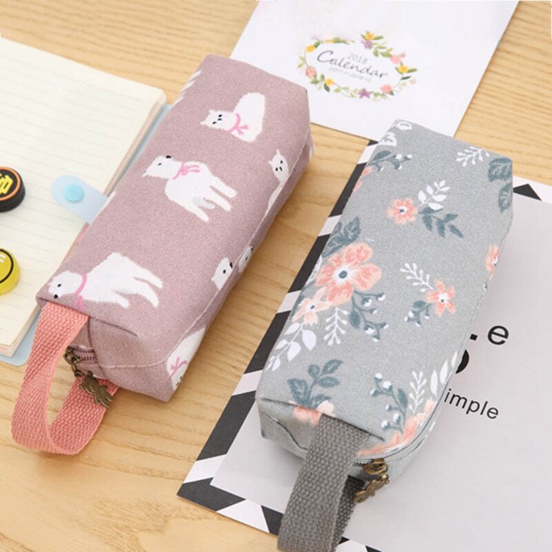 Nieuwigheid wasbeer alpaca vos canvas etui schrijfwaren kinderen grote capaciteit etui jongens meisjes etui schoolbenodigdheden