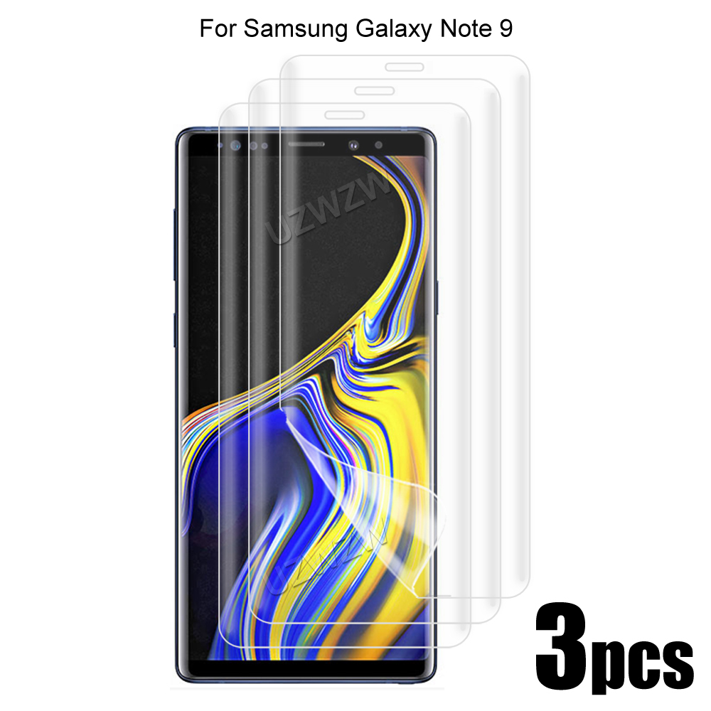 3Pcs Voor Samsung Galaxy Note 9 Screen Protector Soft Hydrogel Film 3D Gebogen Volledige Dekking