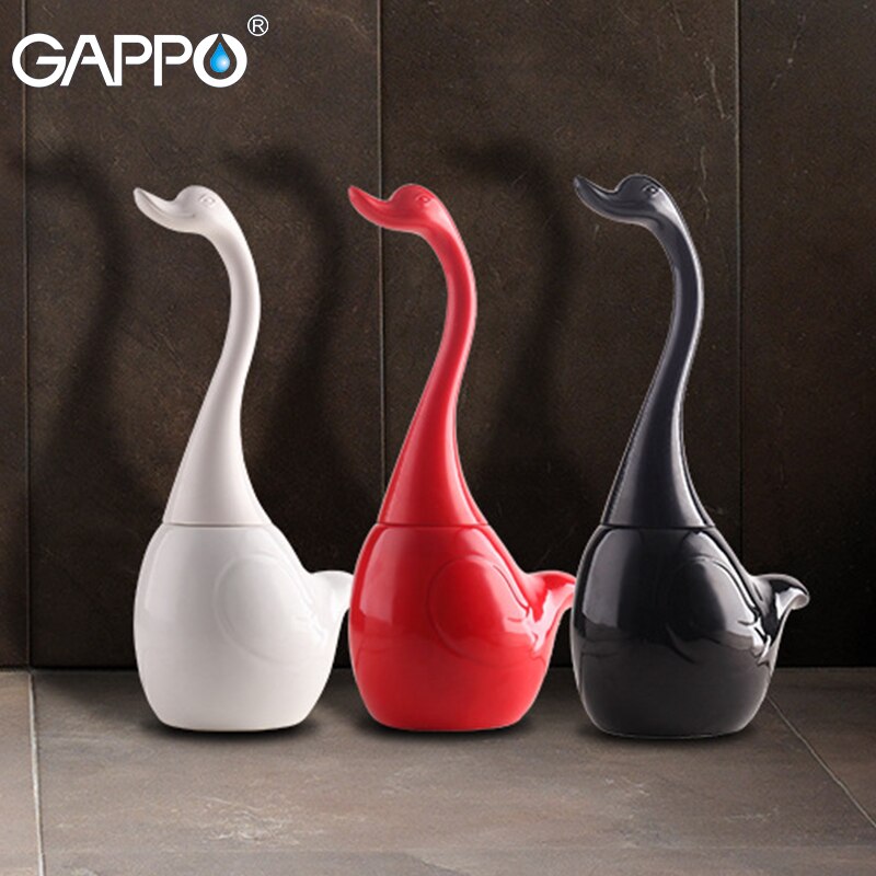 Gappo toiletbørsteholdere porcelæn / plast toiletbørste badeværelse tilbehør hvid / rød / sort toiletbørste sæt