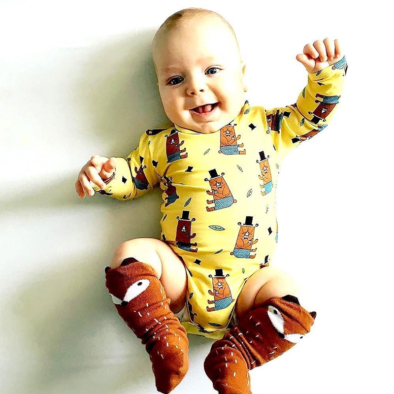 TinyPeople Teddy bear cute Baby Bodysuit Cotton Long Sleeve spring newborn Baby Boys onesie Girls jumpsuit infant bebe Clothing