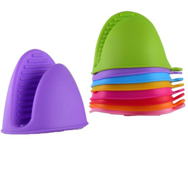 Guantes de silicona de 4 colores para cocinar, para el horno, con aislamiento térmico, antideslizantes, para microondas, soporte para olla, utensilios de cocina