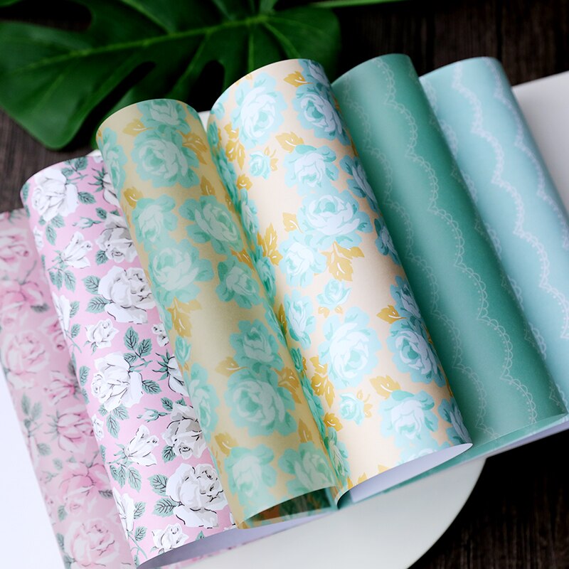 KSCRAFT 24pcs Single-side Printed Lovely Flowers pattern papercraft art paper handmade scrapbooking kit set book