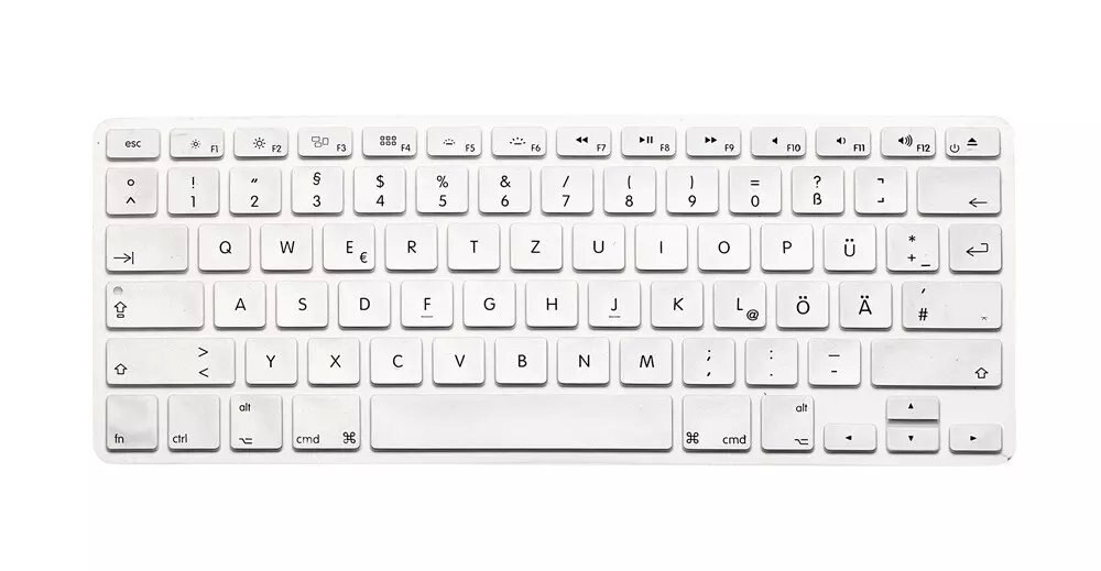 US Layout Duitse Letters Toetsenbord Beschermer Voor Macbook Air Pro Retina 13 &quot;15&quot; 17 &quot;Laptop Skin Covers voor Mac book 13 15 QWERTZ: Silver